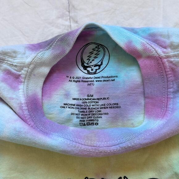 Grateful dead band tee 2021 S dancing bears tie dye cotton casual grunge alt - Picture 6 of 8
